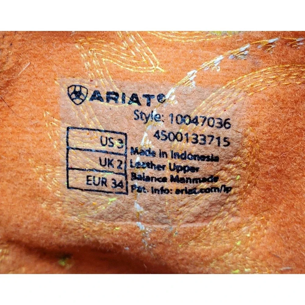 Ariat Derby Monroe Boots Kids 3 Western Roughout Square Toe Boys Girls‎ Shoes